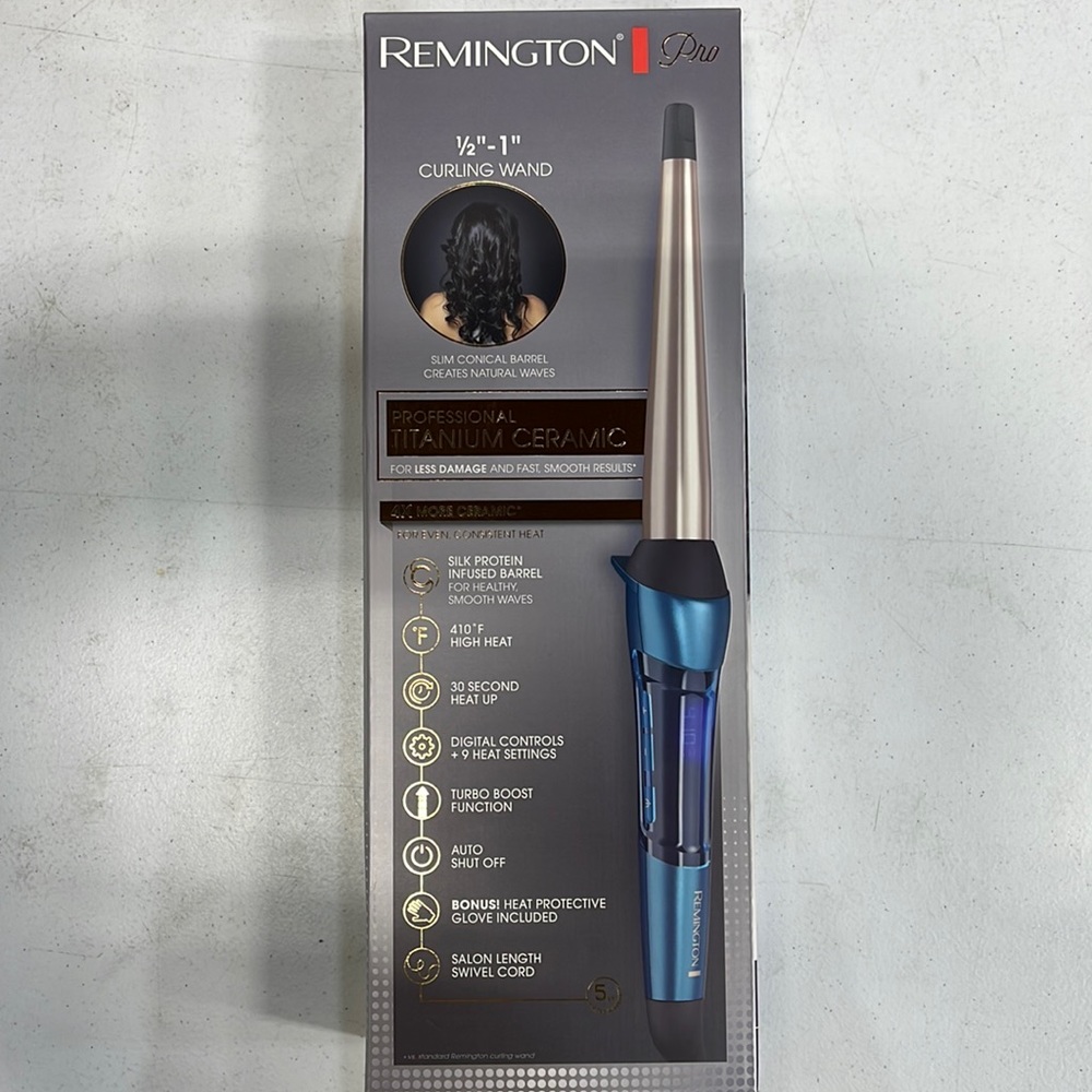 New in the box Remington Pro 1/2”-1” Curling Wand
